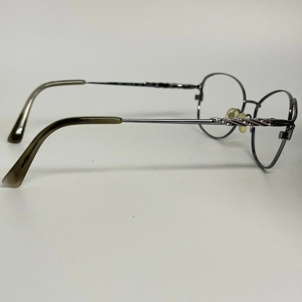 Tres Jolie by Marchon 187 434 Gunmetal Eyeglasses Frames 57-17-140 Rhinestone